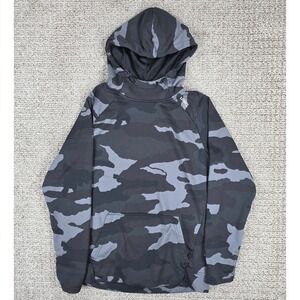 UNRL Kids Youth Large Camo Hoodie Black Gray Athletic Fleece Pullover Sweatshirt